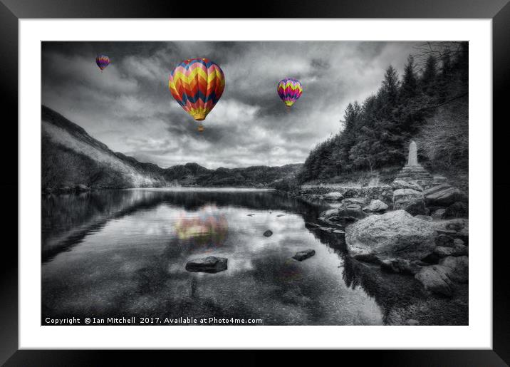 Flight Above The Lake Framed Mounted Print by Ian Mitchell