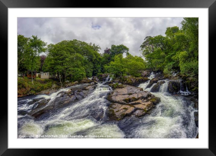 Cascading Waters Snowdonia  Framed Mounted Print by Ian Mitchell