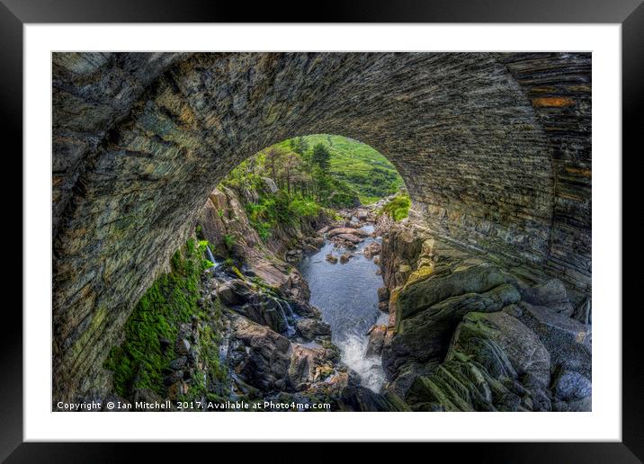  Benglog Waterfall  Framed Mounted Print by Ian Mitchell