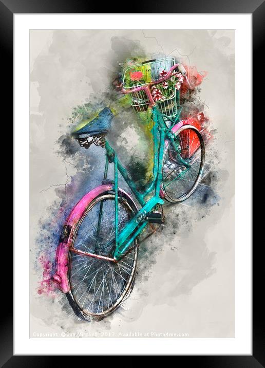 Olde Vintage Bicycle Framed Mounted Print by Ian Mitchell