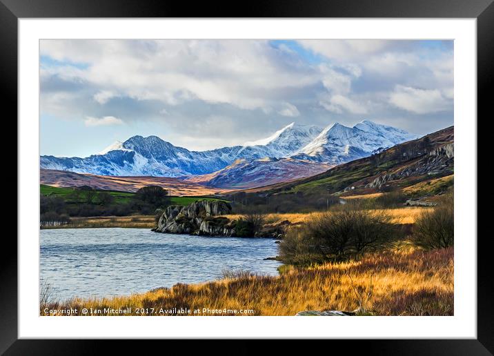 Snowdon Framed Mounted Print by Ian Mitchell
