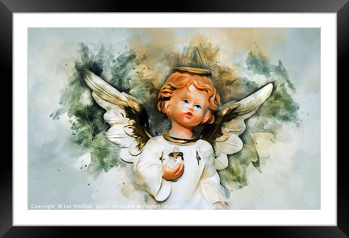 Christmas Angel Framed Mounted Print by Ian Mitchell