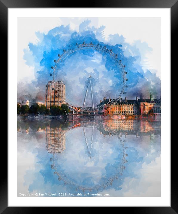The London Eye Framed Mounted Print by Ian Mitchell