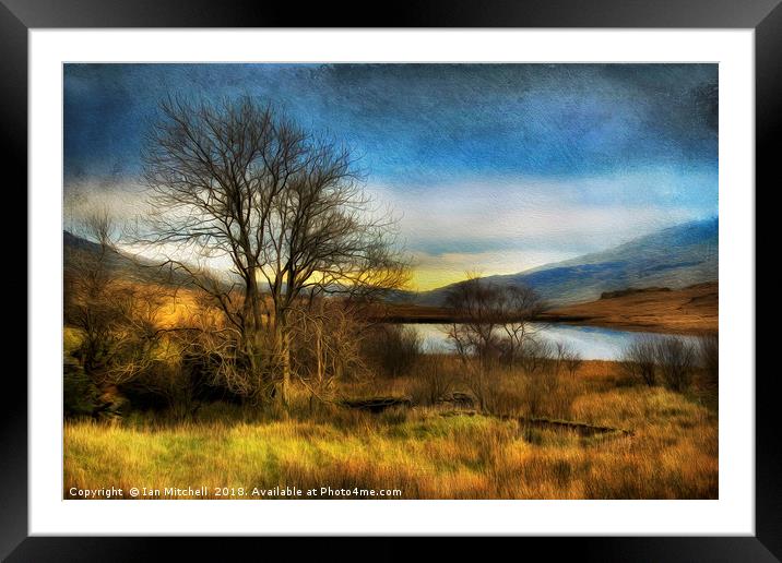 Snowdonia Autumn Lake Framed Mounted Print by Ian Mitchell