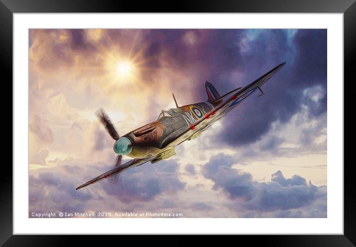 Supermarine Spitfire Framed Mounted Print by Ian Mitchell