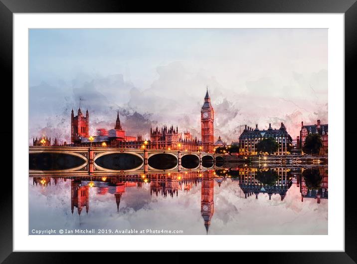 Westminster Bridge Framed Mounted Print by Ian Mitchell