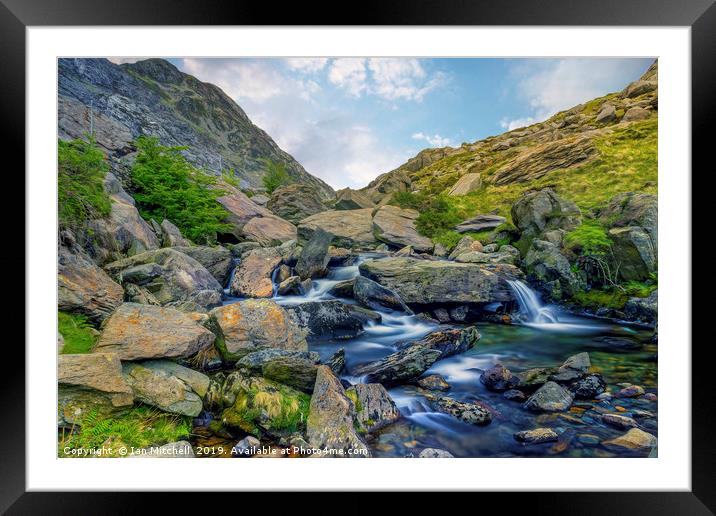 Llanberis Pass Stream Framed Mounted Print by Ian Mitchell