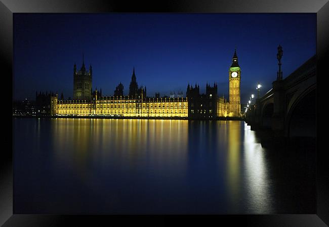 Parliament at Night Framed Print by Matthew Train