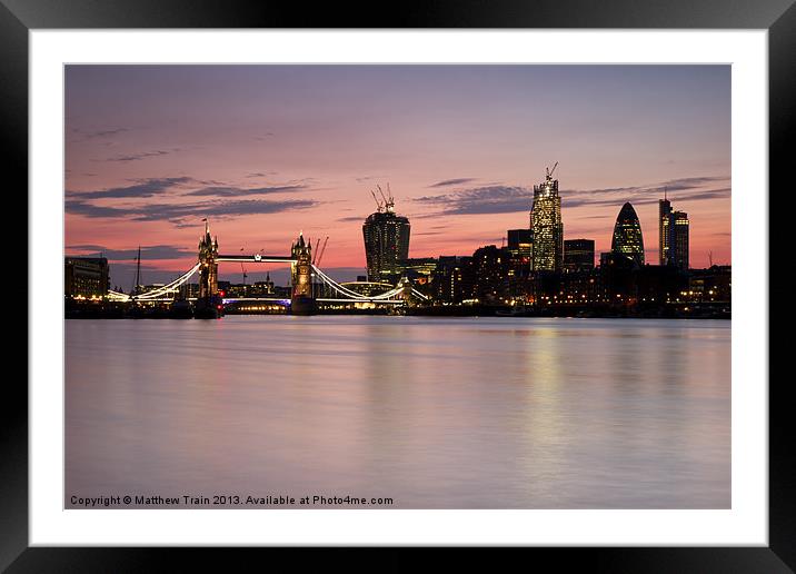 Tower Bridge Sunset Framed Mounted Print by Matthew Train