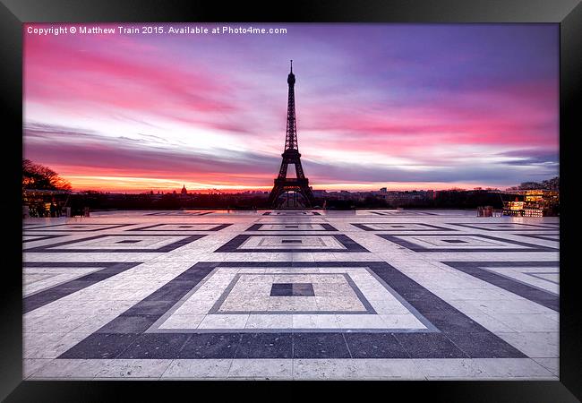  Paris Sky on Fire Framed Print by Matthew Train