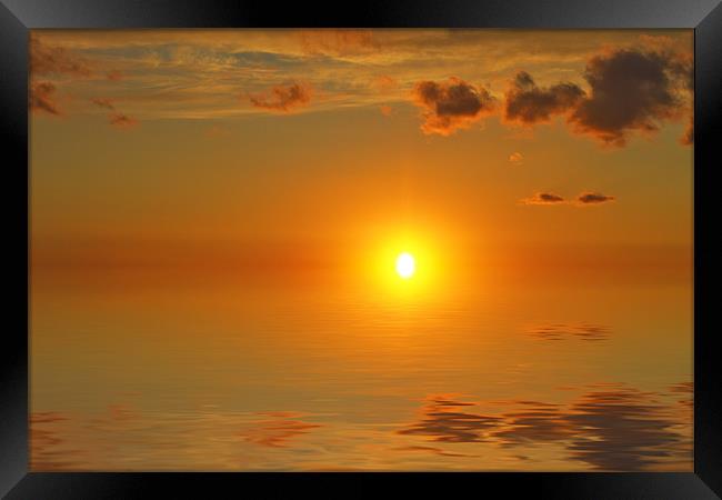 Sunset Reflection Framed Print by Canvas Prints by Kathy Chadwick
