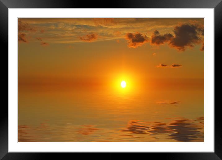 Sunset Reflection Framed Mounted Print by Canvas Prints by Kathy Chadwick