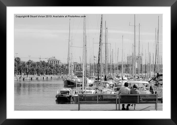 Couple at the Marina Framed Mounted Print by Stuart Vivian