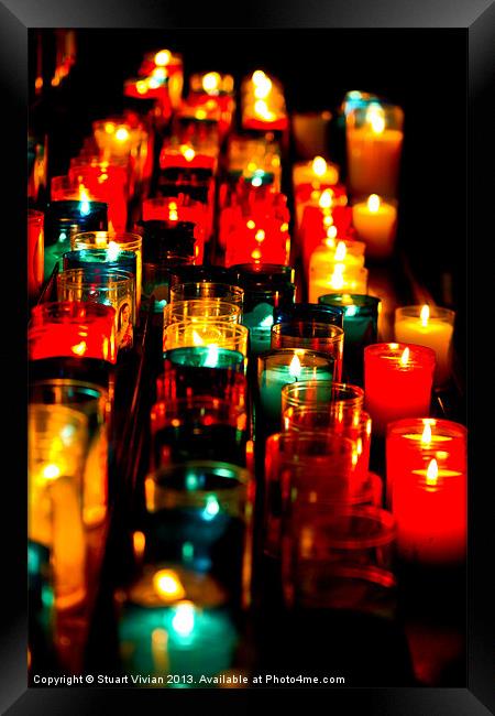 Church Candles Framed Print by Stuart Vivian