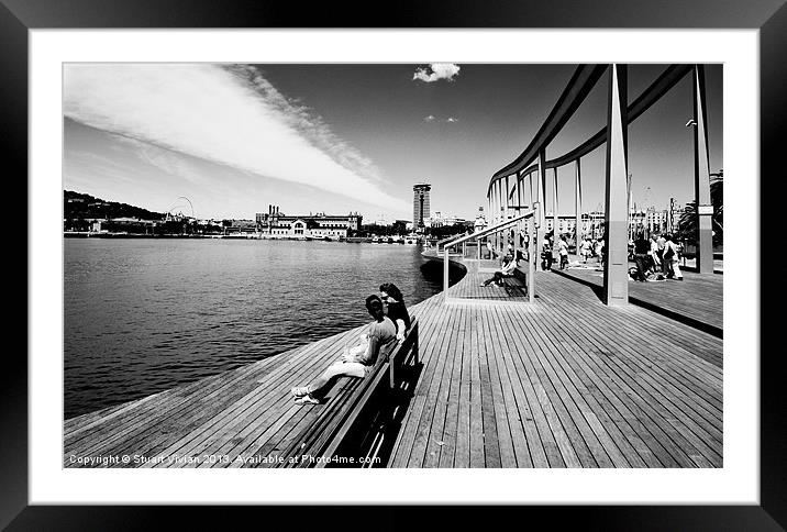 Couple at Port Vell Framed Mounted Print by Stuart Vivian