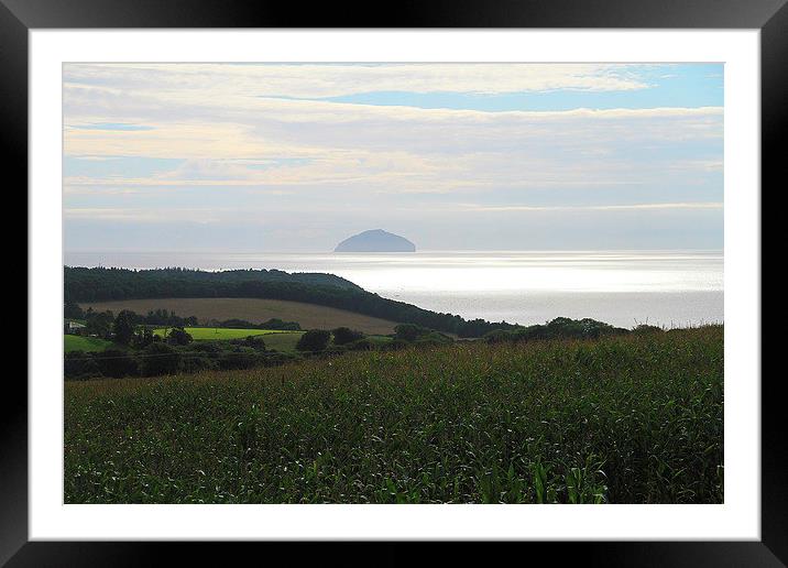 Ailsa craig from the mainland Framed Mounted Print by Rob Washington