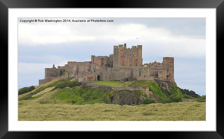  Bamburgh Castle Northumberland Framed Mounted Print by Rob Washington