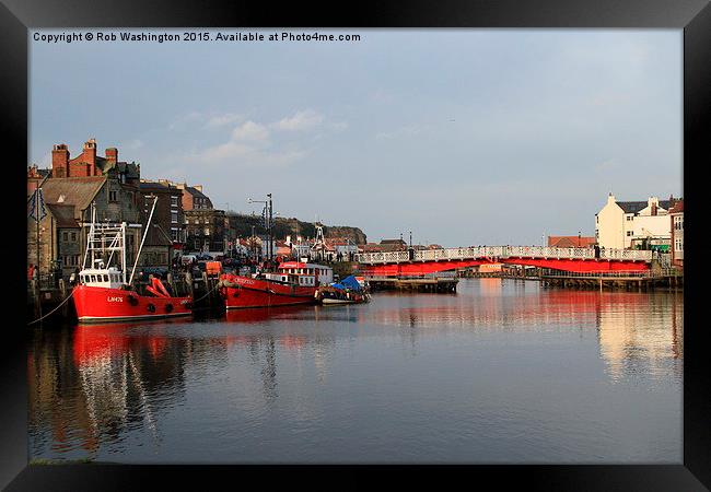  Whitby Swing Bridge Framed Print by Rob Washington