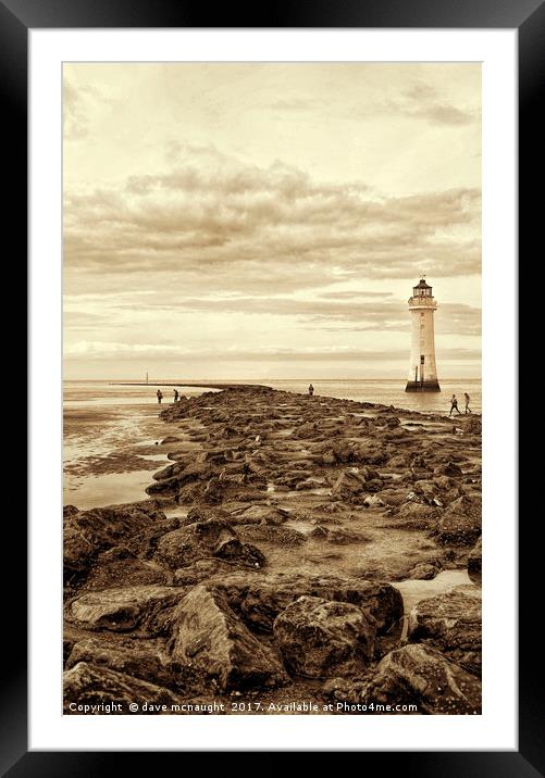 New Brighton Lighthouse Framed Mounted Print by dave mcnaught