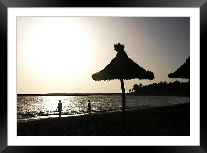 Sunset Couple Framed Mounted Print by Tenerife Memoriez