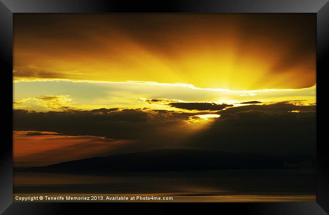 Golden Gomera Sunset Framed Print by Tenerife Memoriez