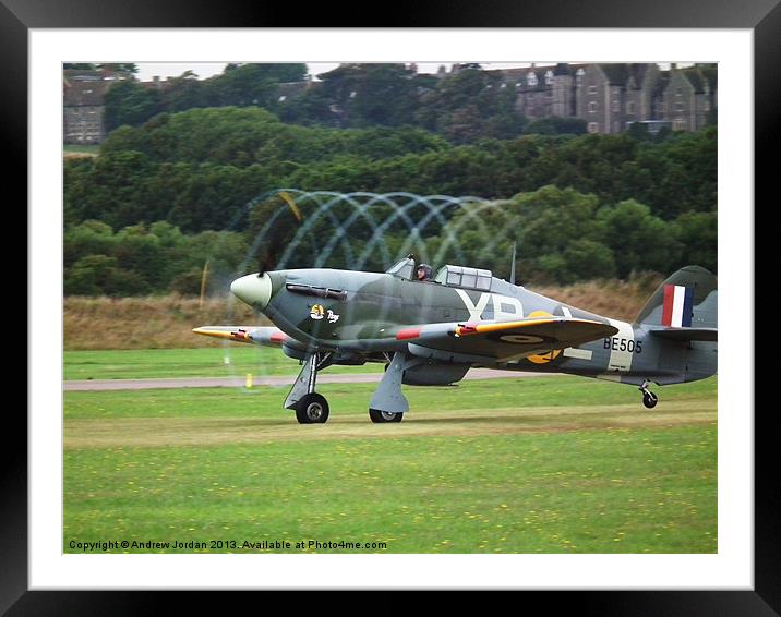 Hurricane Mk IIb BE505 (registered G-HHII), the la Framed Mounted Print by Andrew Jordan