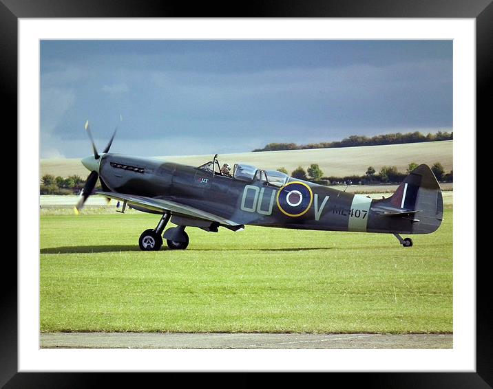 Spitfire ML407(The Grace Spitfire) Framed Mounted Print by Andrew Jordan