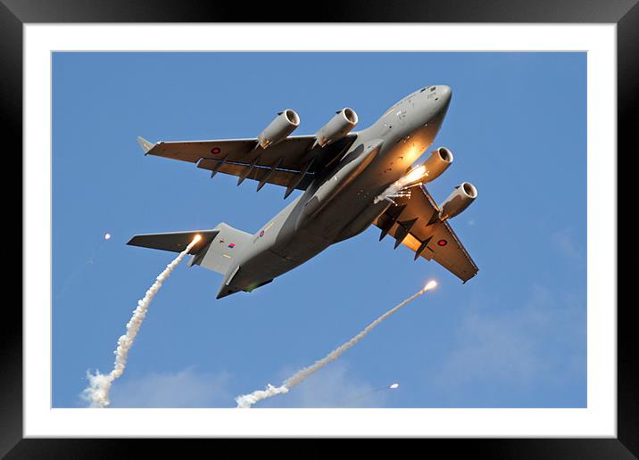 C-17 firing flares Framed Mounted Print by Rachel & Martin Pics