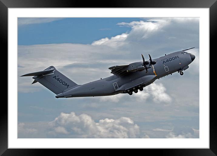 A400M Takeoff Framed Mounted Print by Rachel & Martin Pics