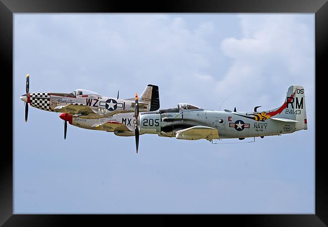 Mustangs and skyraider Framed Print by Rachel & Martin Pics