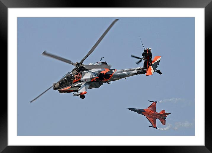 Dutch Apache and F-16 Framed Mounted Print by Rachel & Martin Pics