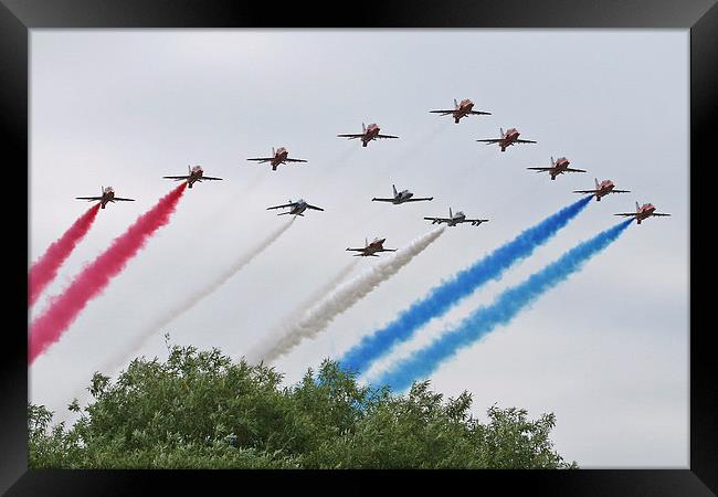  Red Arrows 50th anniversary Flypast Framed Print by Rachel & Martin Pics