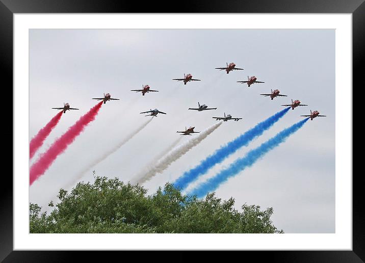  Red Arrows 50th anniversary Flypast Framed Mounted Print by Rachel & Martin Pics