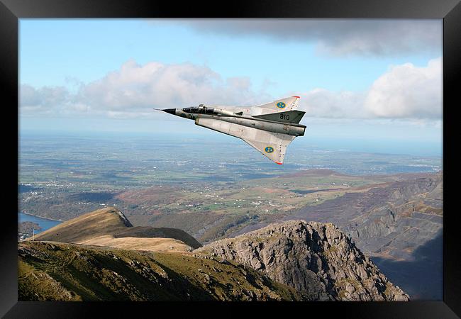 Saab Draken low level Framed Print by Rachel & Martin Pics