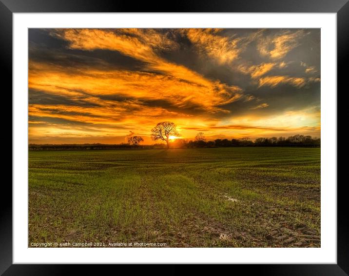 Lincolnshire Dawn. Framed Mounted Print by Keith Campbell