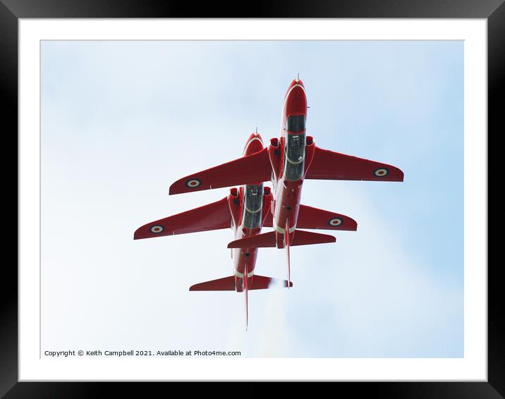 RAF Red Arrows Hawks Framed Mounted Print by Keith Campbell