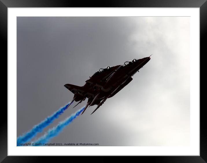 Red Arrows Salute The Blue Light Services. Framed Mounted Print by Keith Campbell