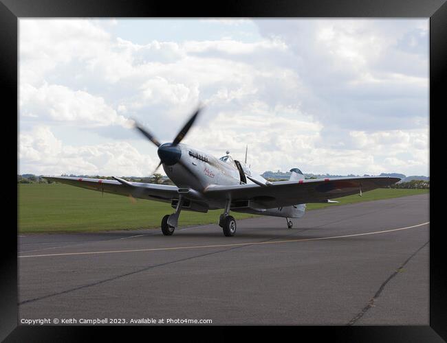 Spitfire taxiing in Framed Print by Keith Campbell