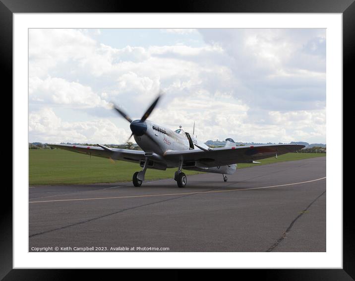 Spitfire taxiing in Framed Mounted Print by Keith Campbell