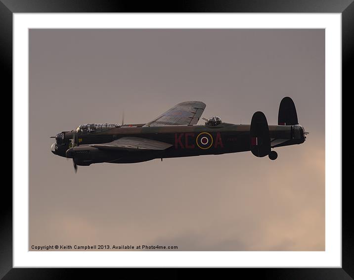 RAF Lancaster Bomber PA474 Framed Mounted Print by Keith Campbell