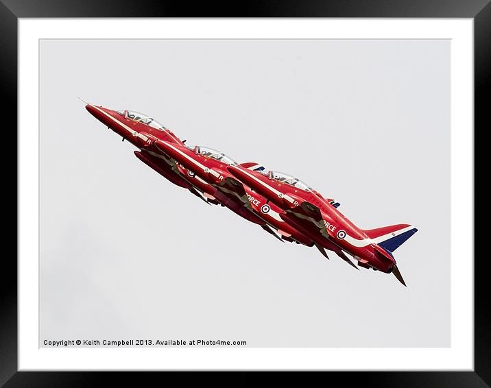Red Arrows Trio Framed Mounted Print by Keith Campbell
