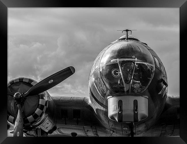 Memphis Belle - black and white version. Framed Print by Keith Campbell