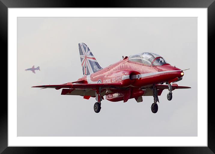 Red Arrows 50th anniversary tail Framed Mounted Print by Keith Campbell