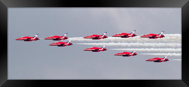 Red Arrows New 50th Anniversary tails Framed Print by Keith Campbell
