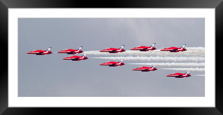 Red Arrows New 50th Anniversary tails Framed Mounted Print by Keith Campbell