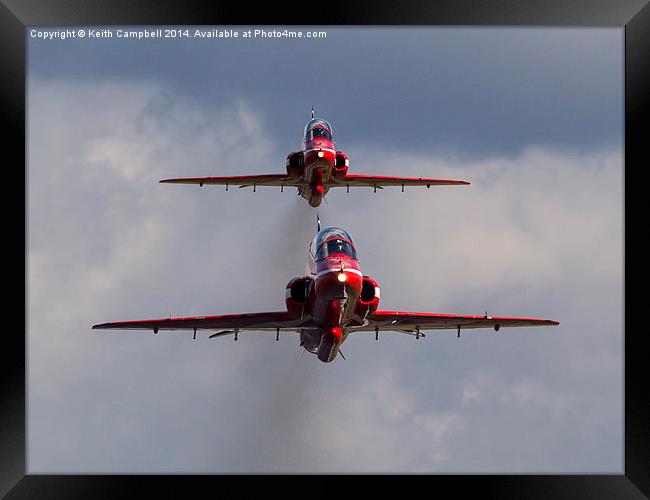 Red Arrows formation Framed Print by Keith Campbell