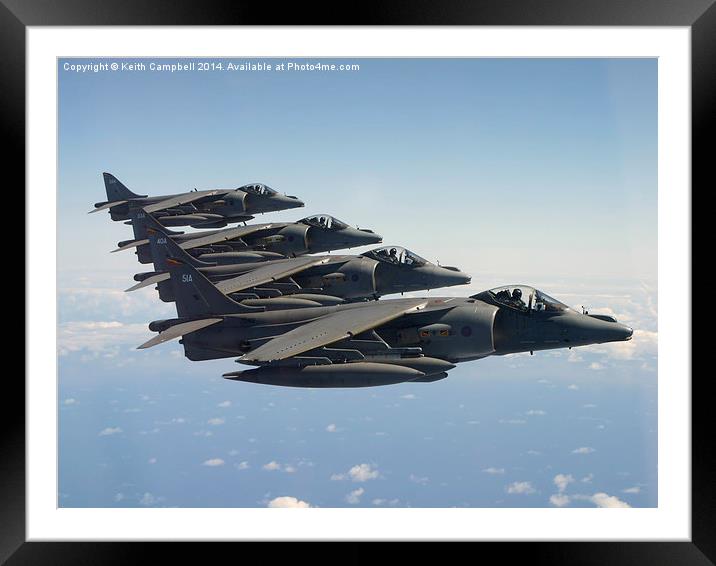 Harrier Formation Framed Mounted Print by Keith Campbell