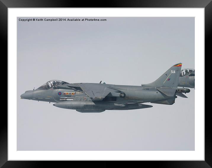 RAF Harrier ZD461 Framed Mounted Print by Keith Campbell