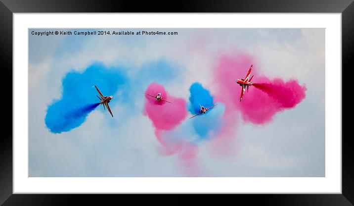 Red Arrows quartet. Framed Mounted Print by Keith Campbell