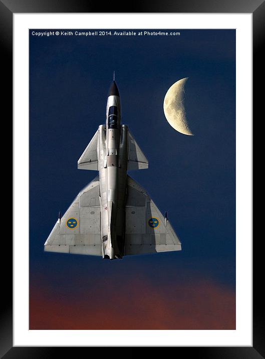  SAAB Viggen in orbit Framed Mounted Print by Keith Campbell